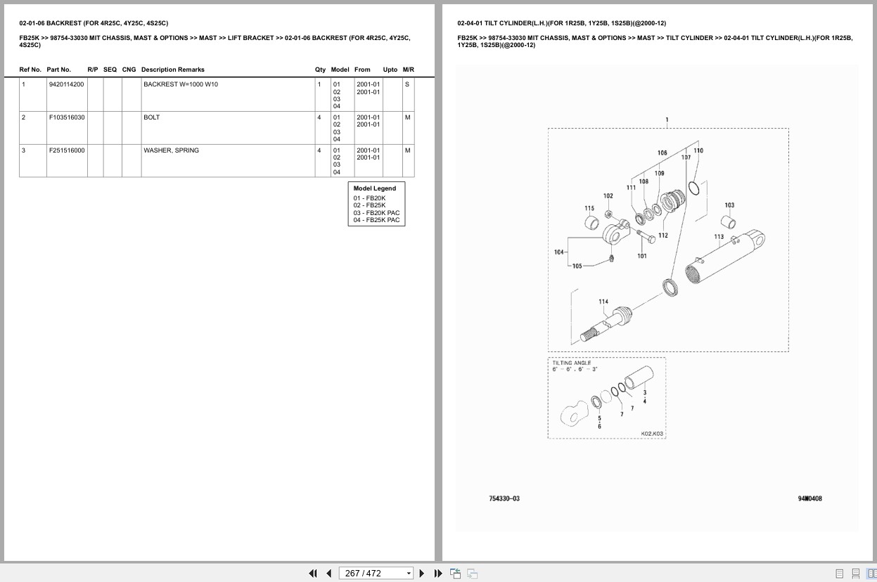 Mitsubishi Forklift FB25K Europe Parts Catalog (3)