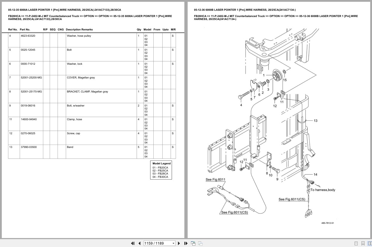 Mitsubishi Forklift FB28HCA Europe Parts Catalog (3)
