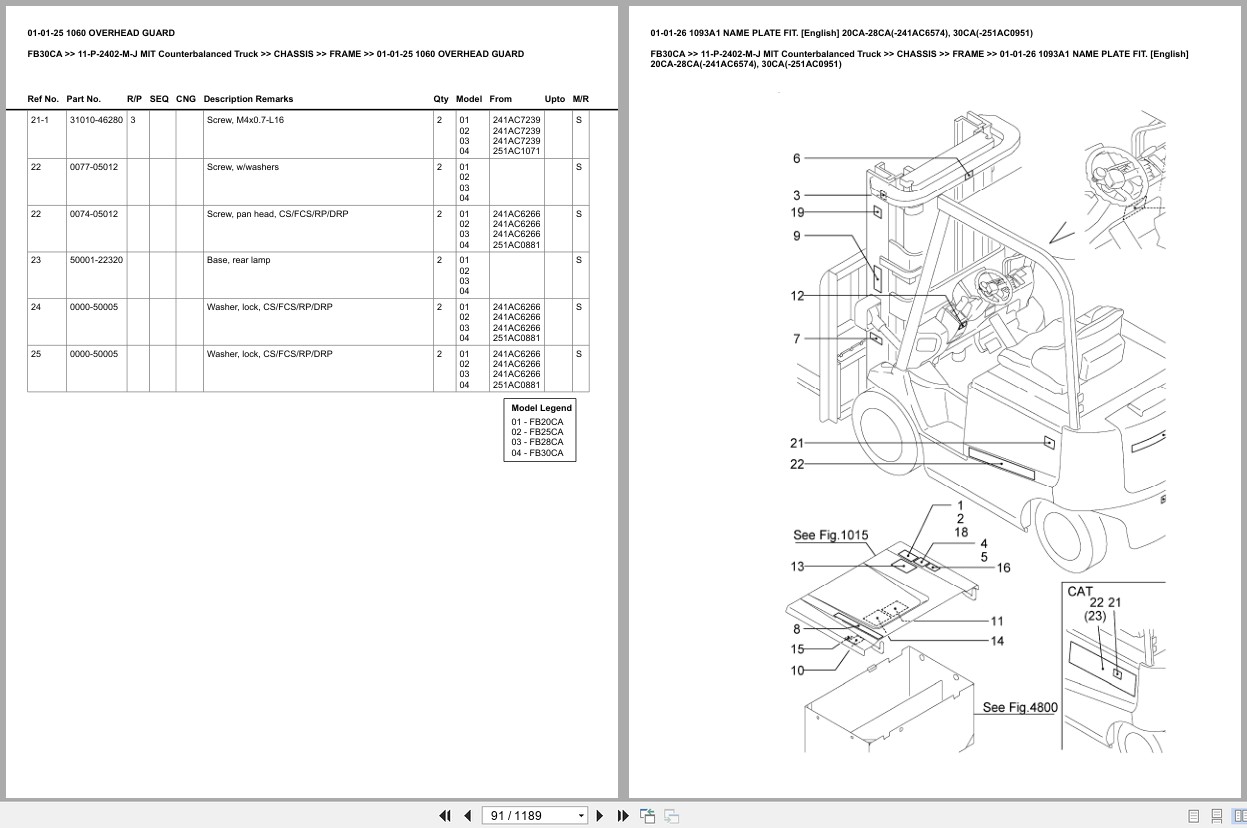 Mitsubishi Forklift FB30CA Europe Parts Catalog (2)
