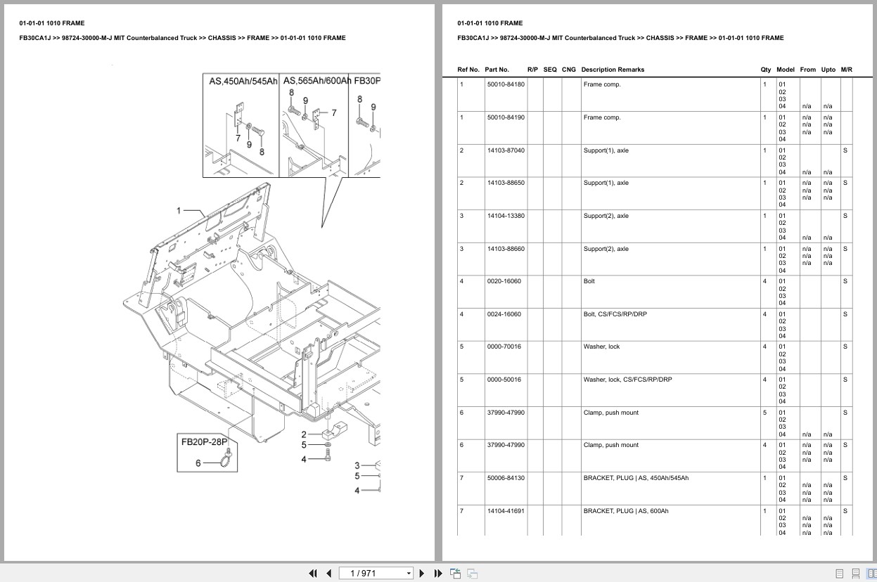 Mitsubishi Forklift FB30CA1J Europe Parts Catalog (1)