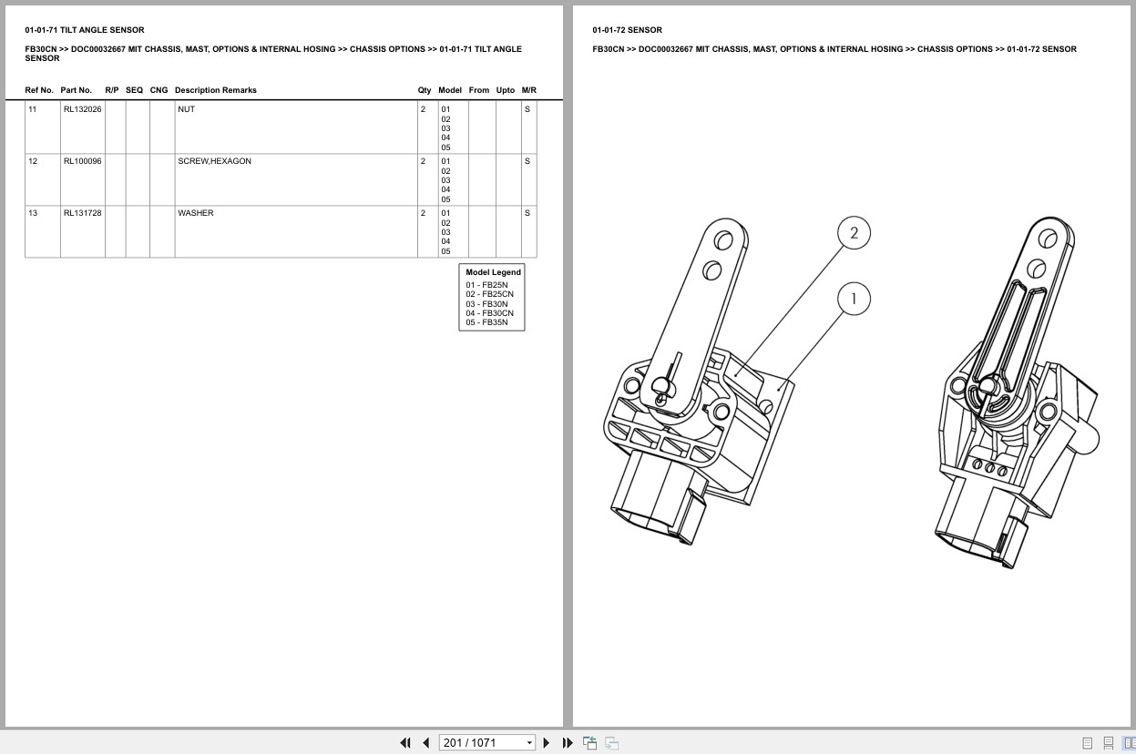 Mitsubishi Forklift FB30CN Europe Parts Catalog (2)