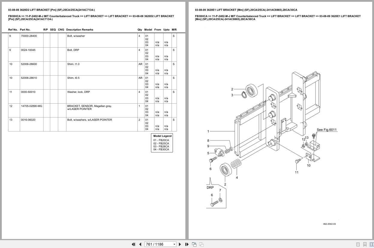 Mitsubishi Forklift FB30HCA Europe Parts Catalog (2)
