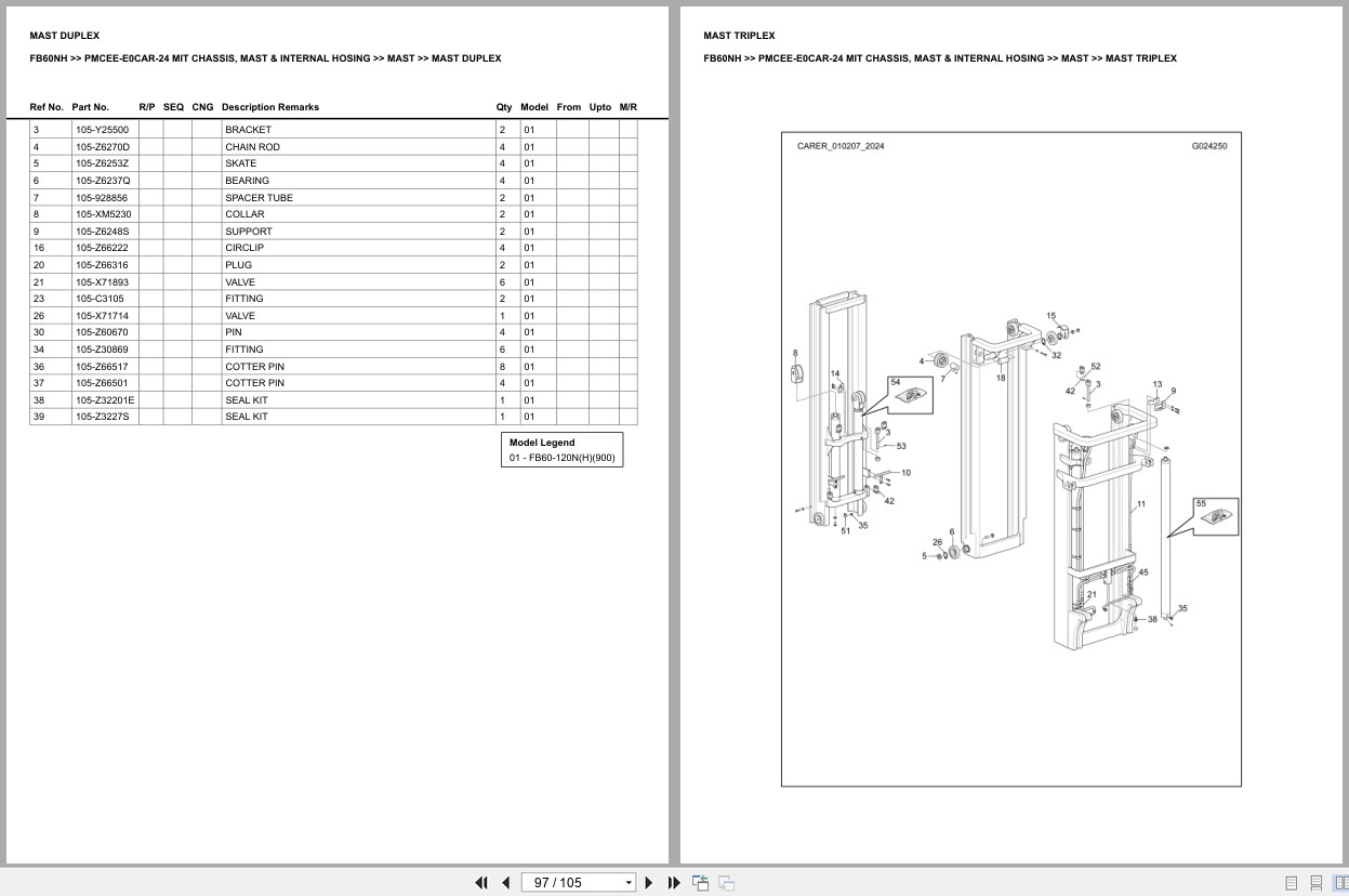 Mitsubishi Forklift FB60NH Europe Parts Catalog (3)