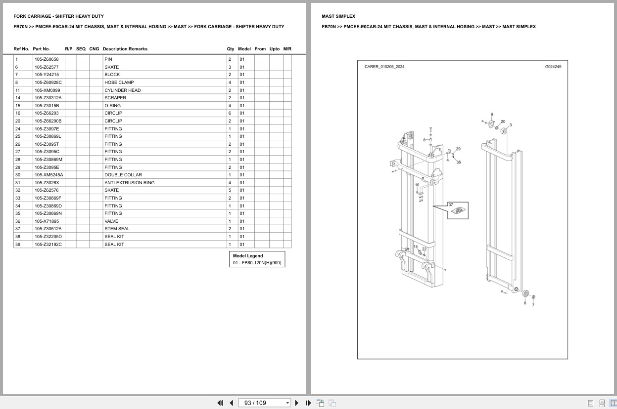 Mitsubishi Forklift FB70N Europe Parts Catalog (1)