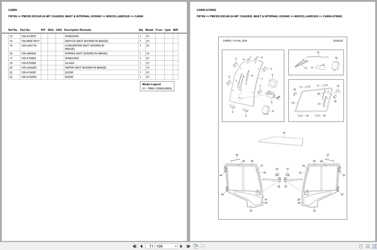Mitsubishi Forklift FB70N Europe Parts Catalog (2)