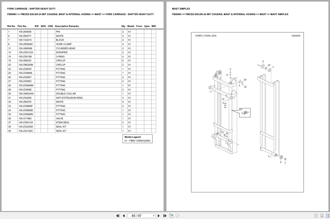 Mitsubishi Forklift FB90NH Europe Parts Catalog (2)