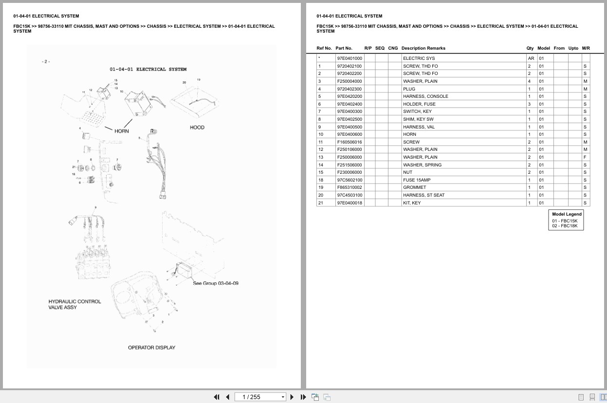 Mitsubishi Forklift FBC15K Europe Parts Catalog (1)