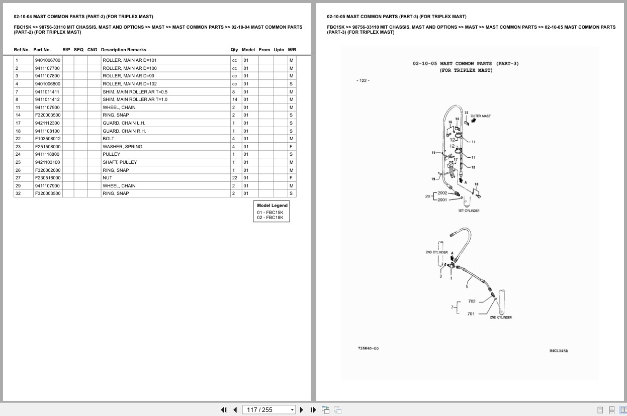 Mitsubishi Forklift FBC15K Europe Parts Catalog (2)