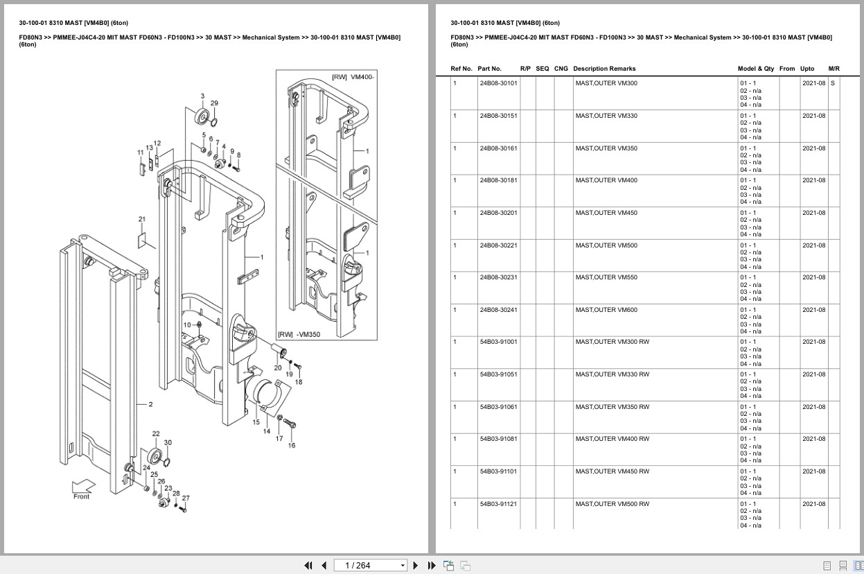 Mitsubishi Forklift FD100N Europe Parts Catalog (2)