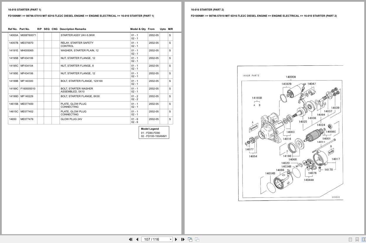Mitsubishi Forklift FD100NM1 Europe Parts Catalog (1)