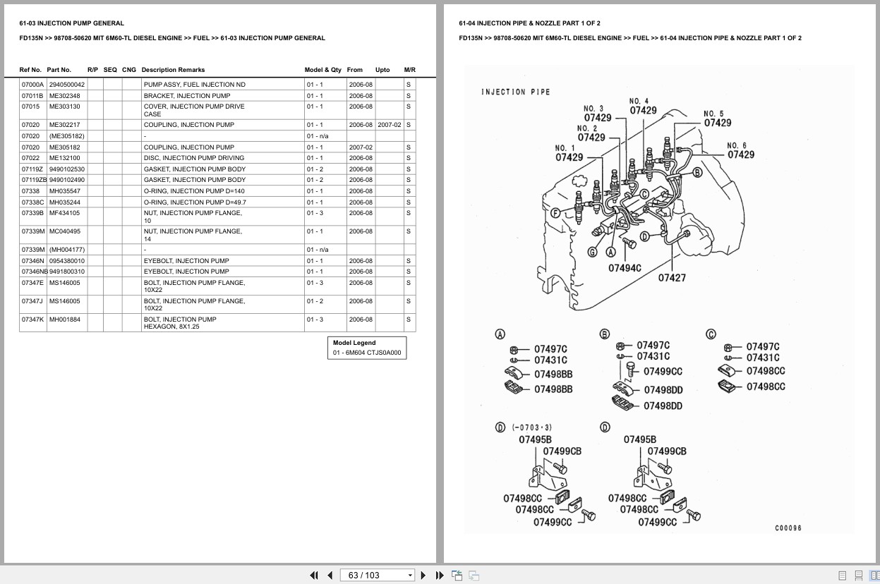 Mitsubishi Forklift FD135N Europe Parts Catalog (2)