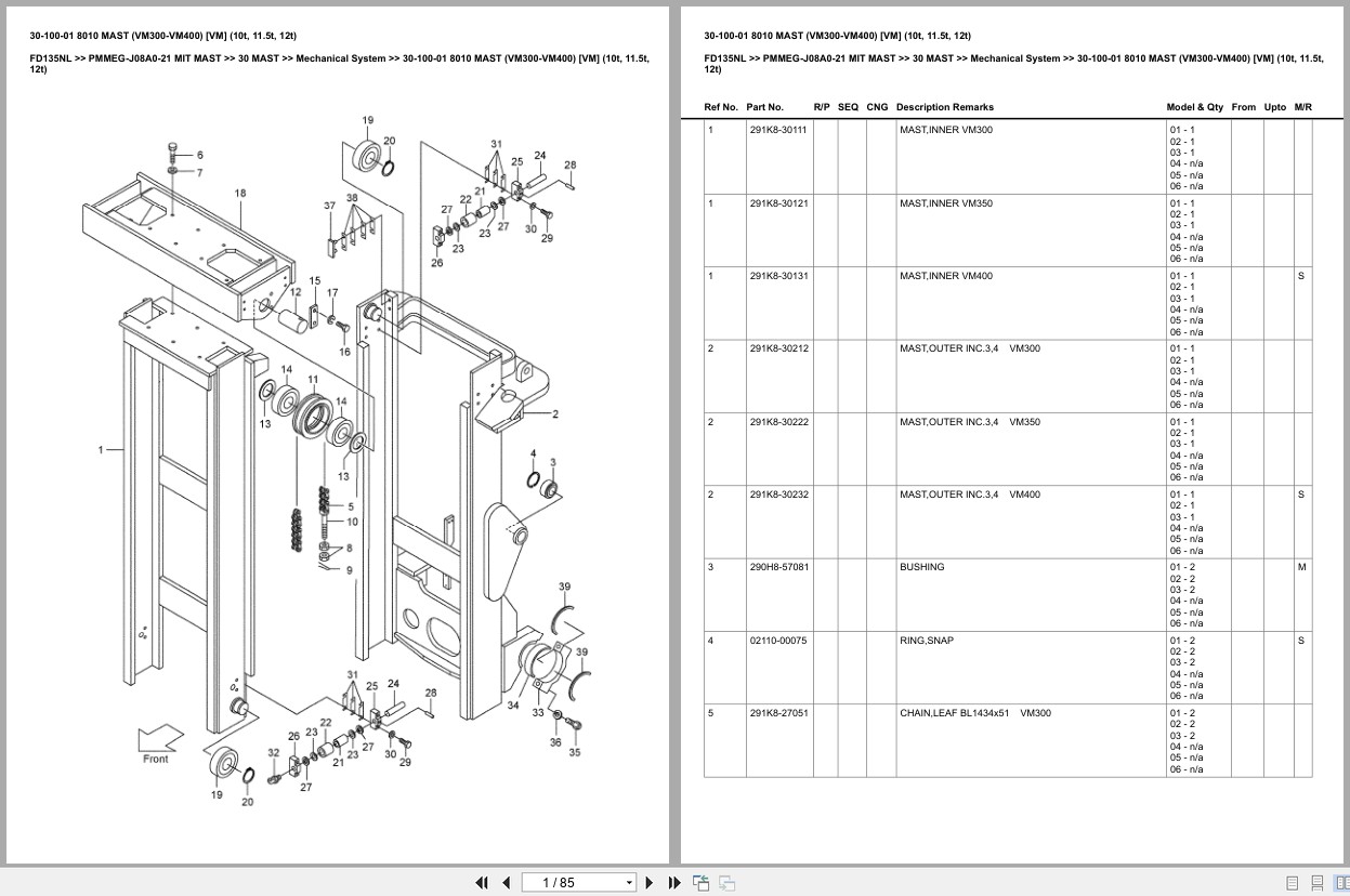 Mitsubishi Forklift FD135NL Europe Parts Catalog (3)