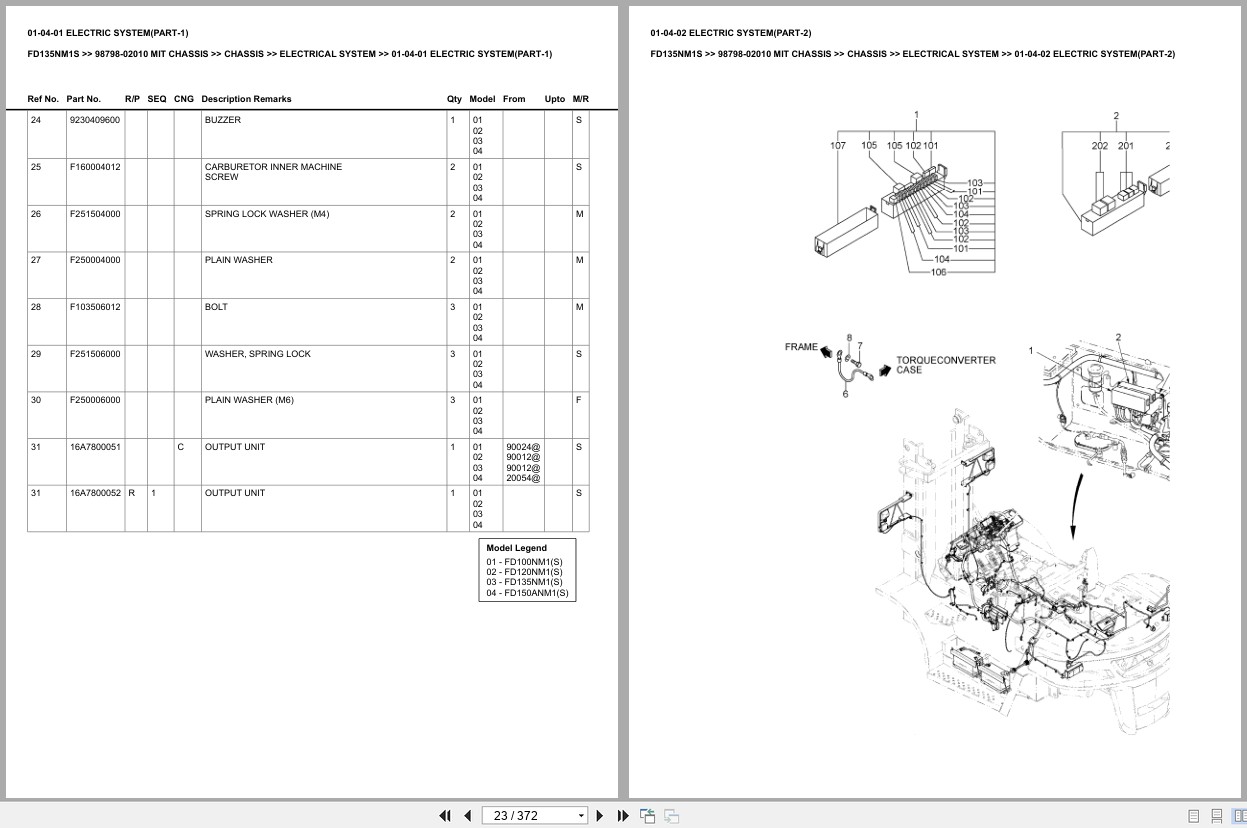 Mitsubishi Forklift FD135NM1S Europe Parts Catalog (1)