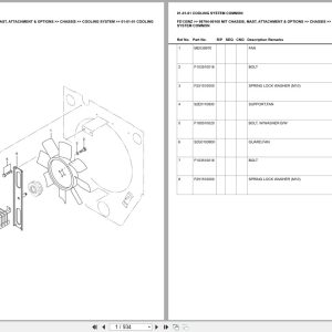 Mitsubishi Forklift FD135NZ Chassis Mast Attachment Options Europe Parts Catalog 98794 00100 (1)