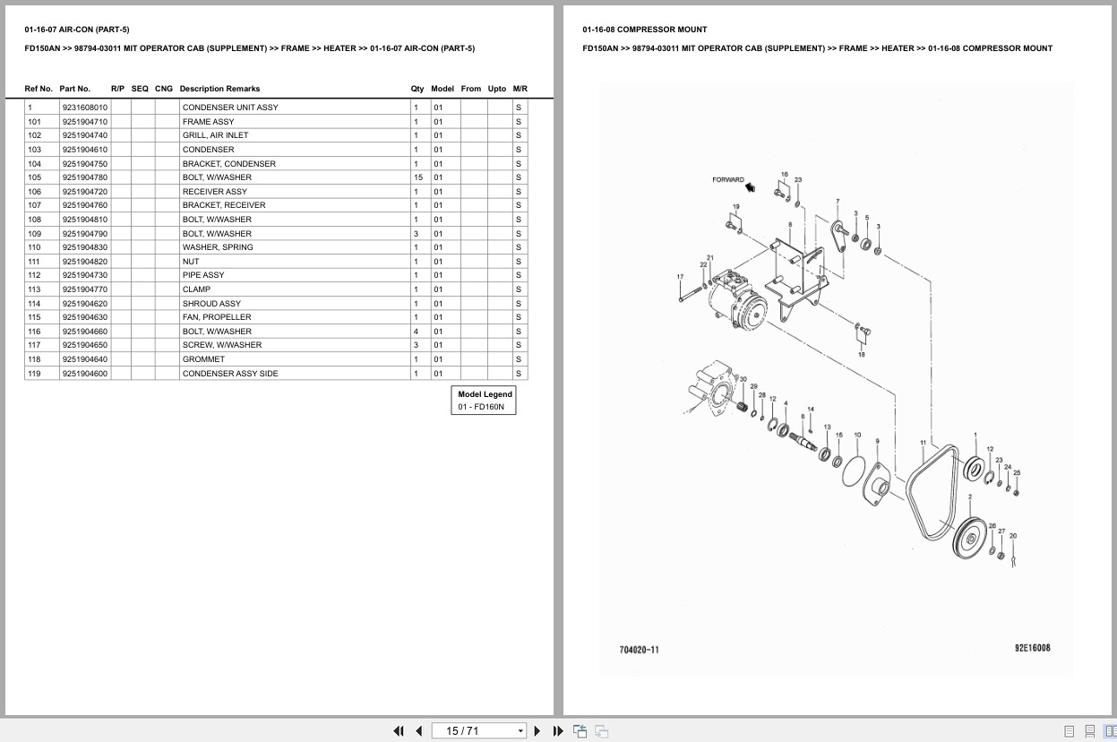 Mitsubishi Forklift FD150AN Europe Parts Catalog (2)