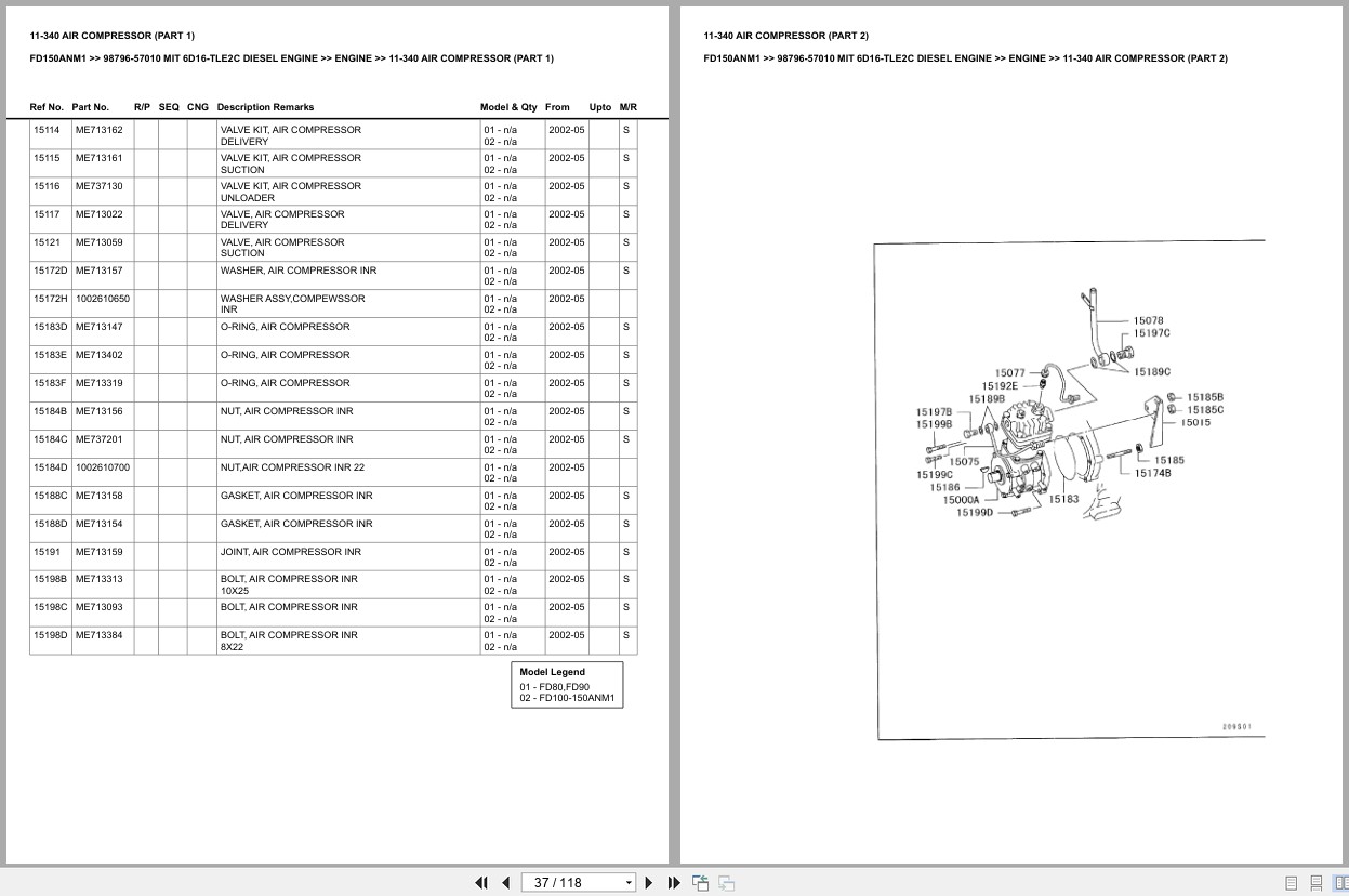 Mitsubishi Forklift FD150ANM1 Europe Parts Catalog (1)