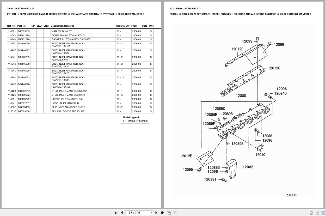 Mitsubishi Forklift FD160N Europe Parts Catalog (3)