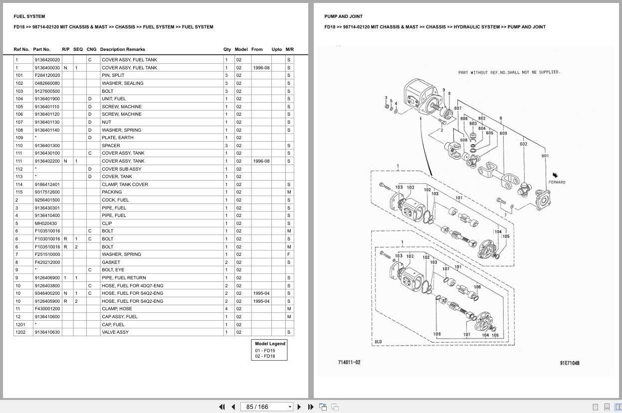 Mitsubishi Forklift FD18 Europe Parts Catalog (2)