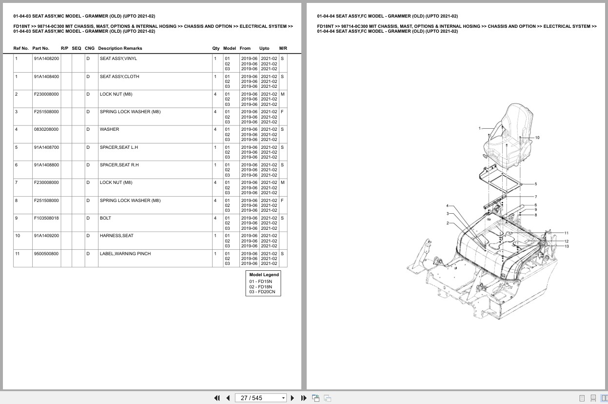 Mitsubishi Forklift FD18NT Europe Parts Catalog (2)