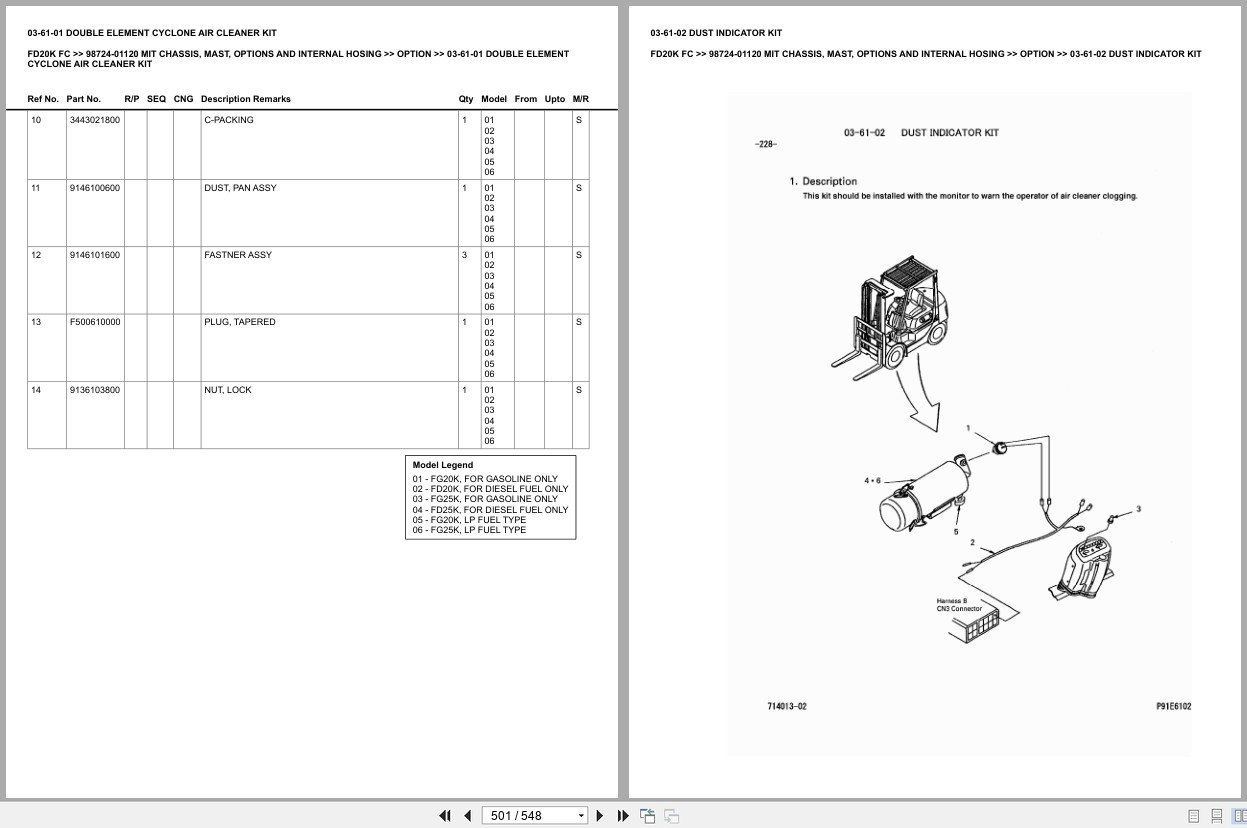Mitsubishi Forklift FD20K FC Europe Parts Catalog (1)