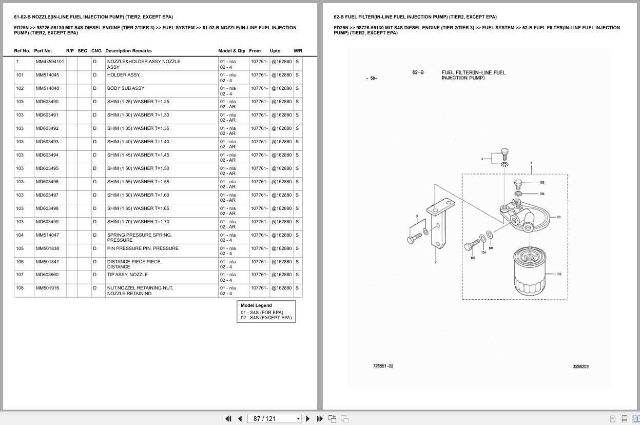 Mitsubishi Forklift FD25N Europe Parts Catalog (3)