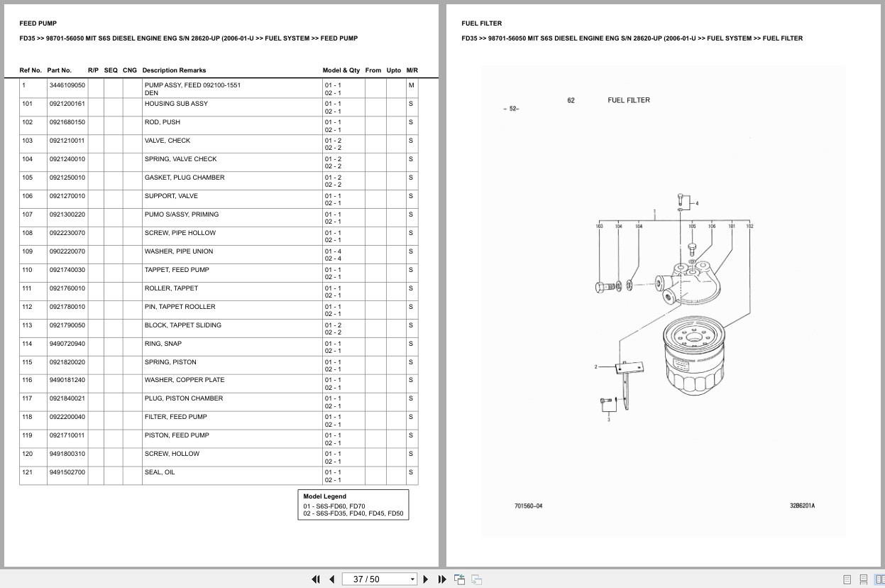 Mitsubishi Forklift FD35 Europe Parts Catalog (1)