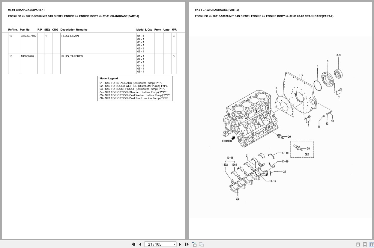 Mitsubishi Forklift FD35K FC Europe Parts Catalog (1)
