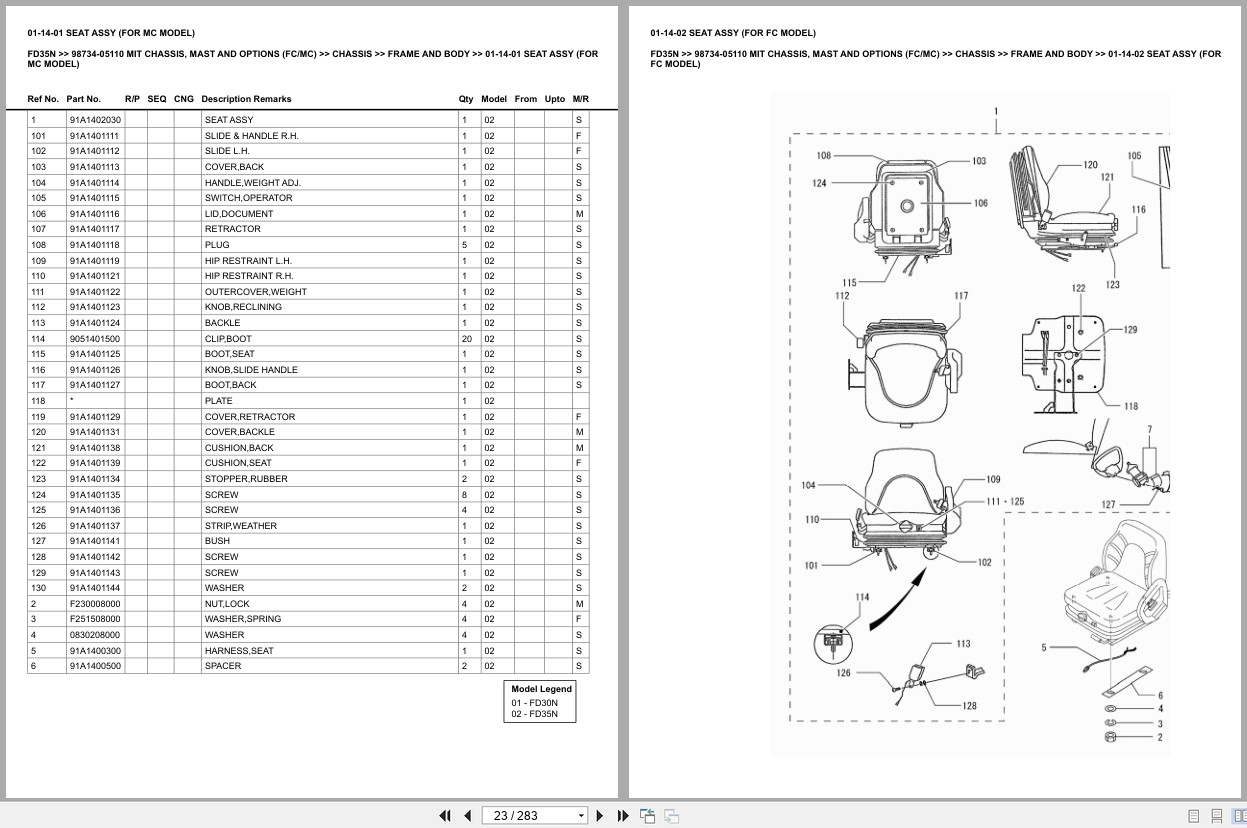 Mitsubishi Forklift FD35N Europe Parts Catalog (2)