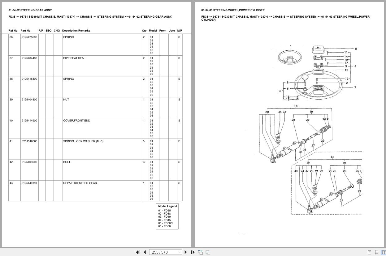 Mitsubishi Forklift FD38 Europe Parts Catalog (1)