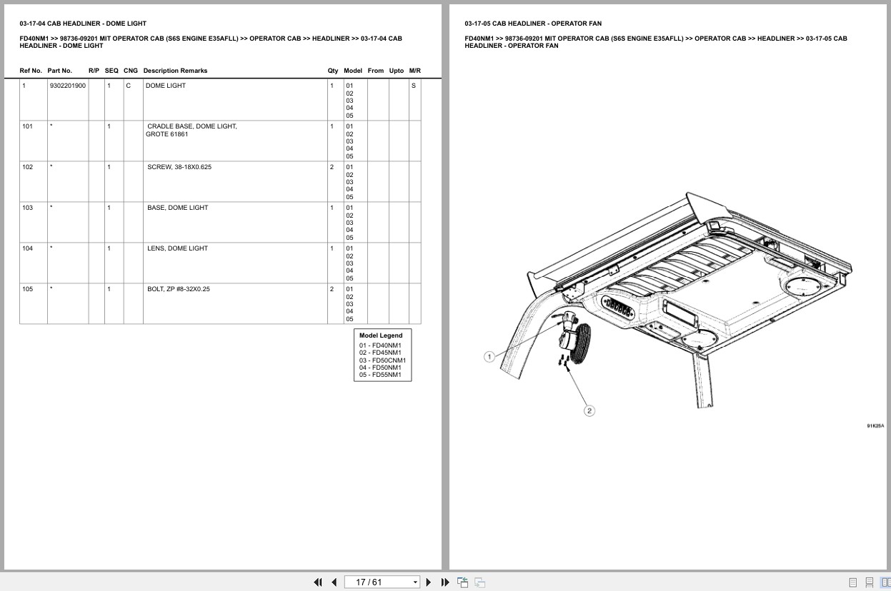 Mitsubishi Forklift FD40NM1 Europe Parts Catalog (1)