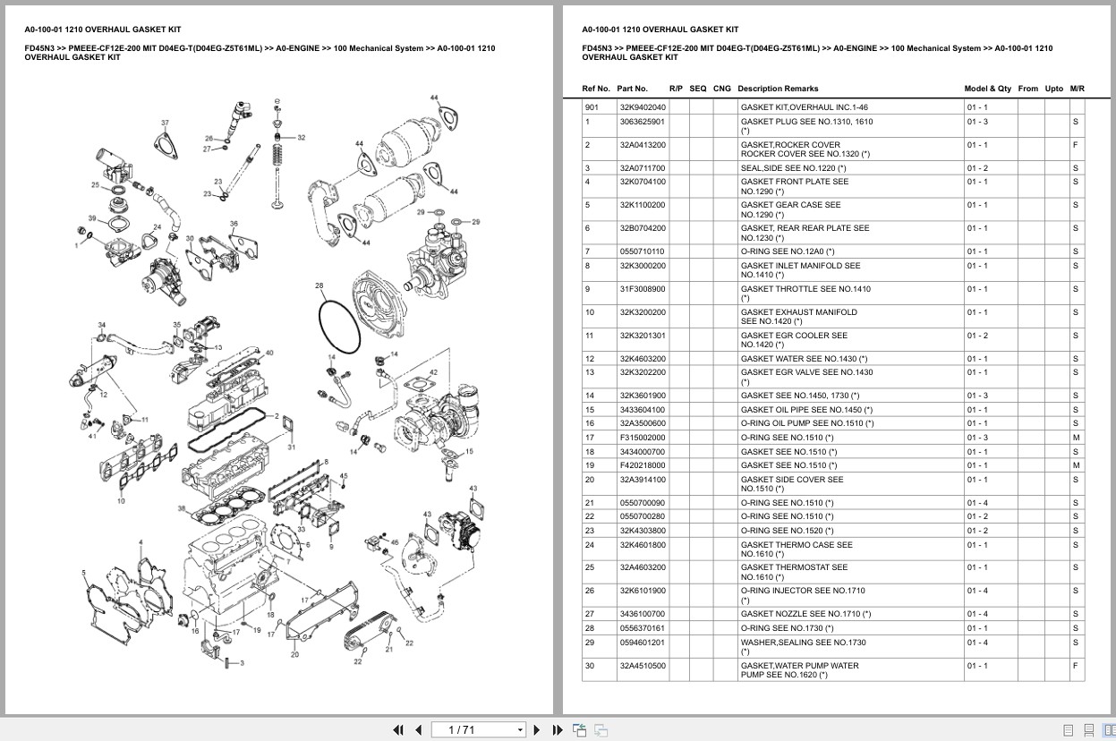 Mitsubishi Forklift FD45N3 Europe Parts Catalog (1)