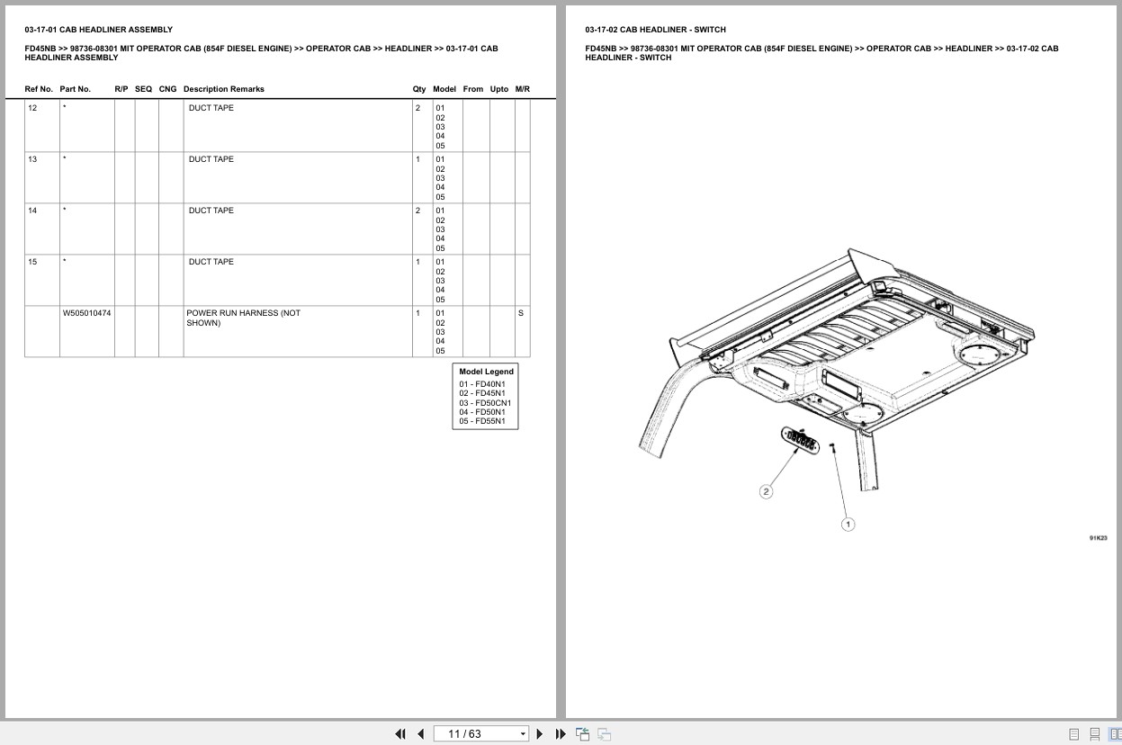 Mitsubishi Forklift FD45NB Europe Parts Catalog (2)