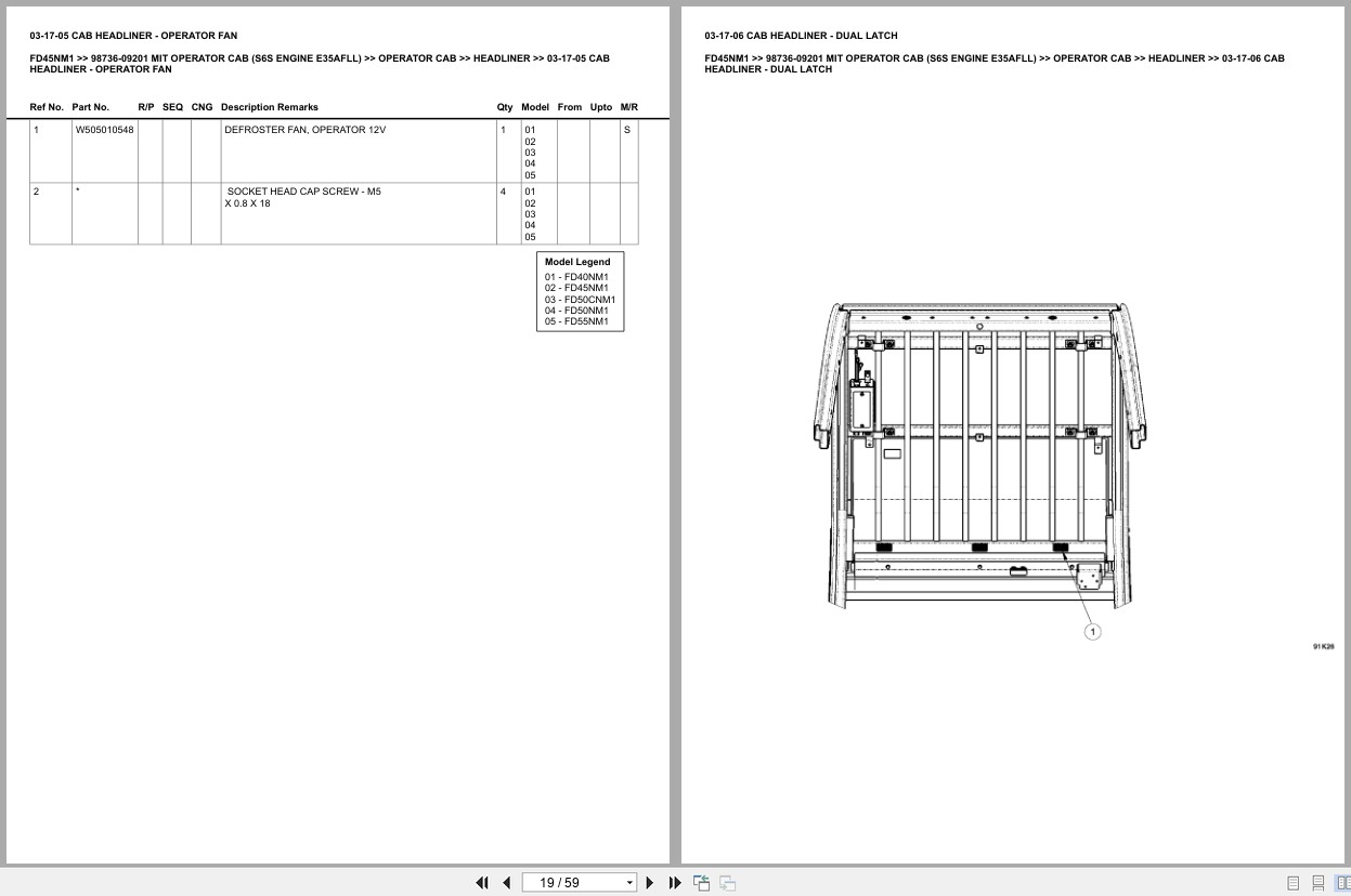 Mitsubishi Forklift FD45NM1 Europe Parts Catalog (1)