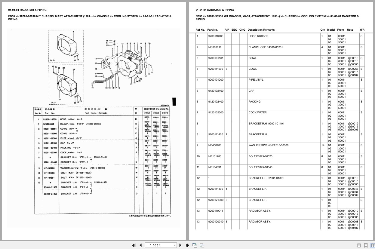 Mitsubishi Forklift FD50 Europe Parts Catalog (2)