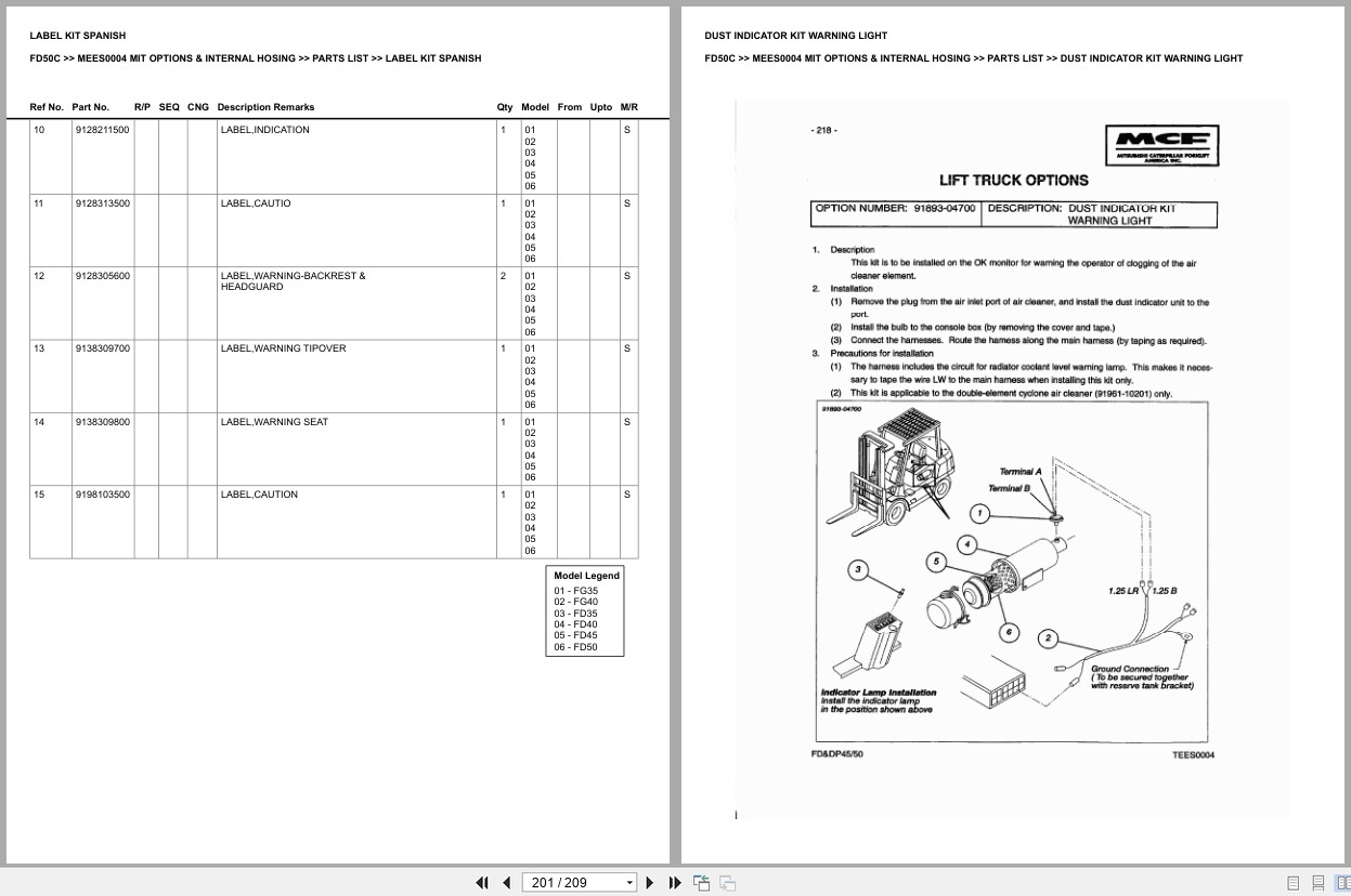 Mitsubishi Forklift FD50C Europe Parts Catalog (3)