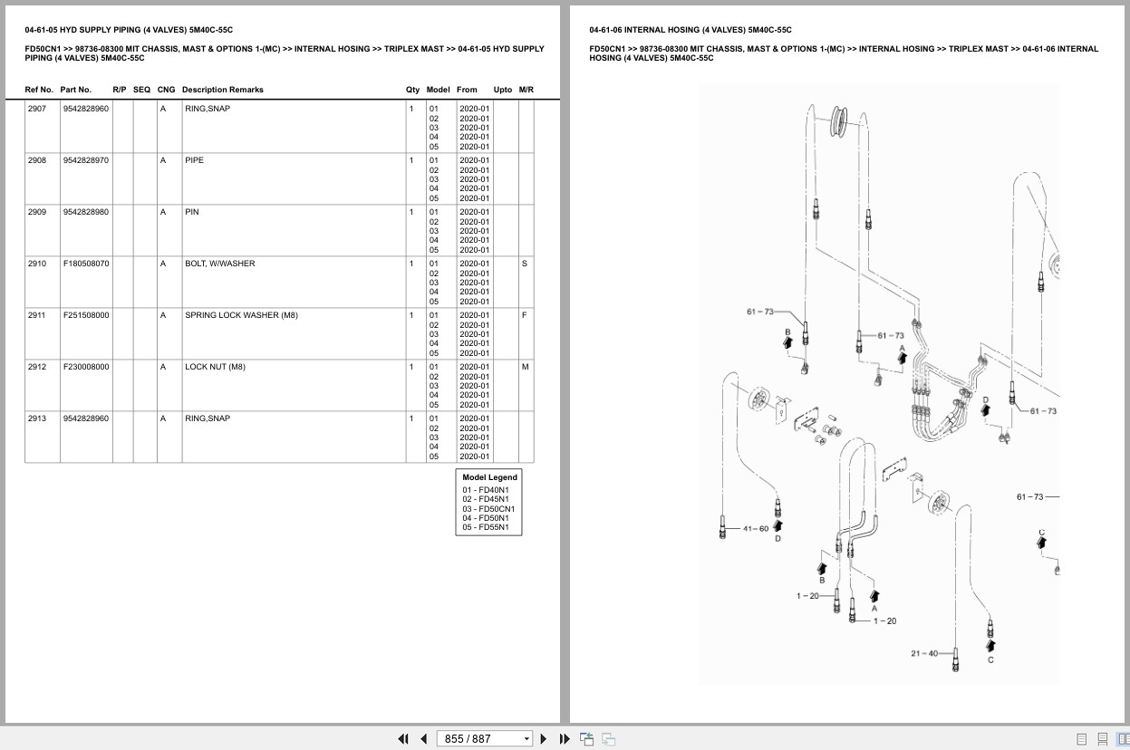 Mitsubishi Forklift FD50CN1 Europe Parts Catalog (2)