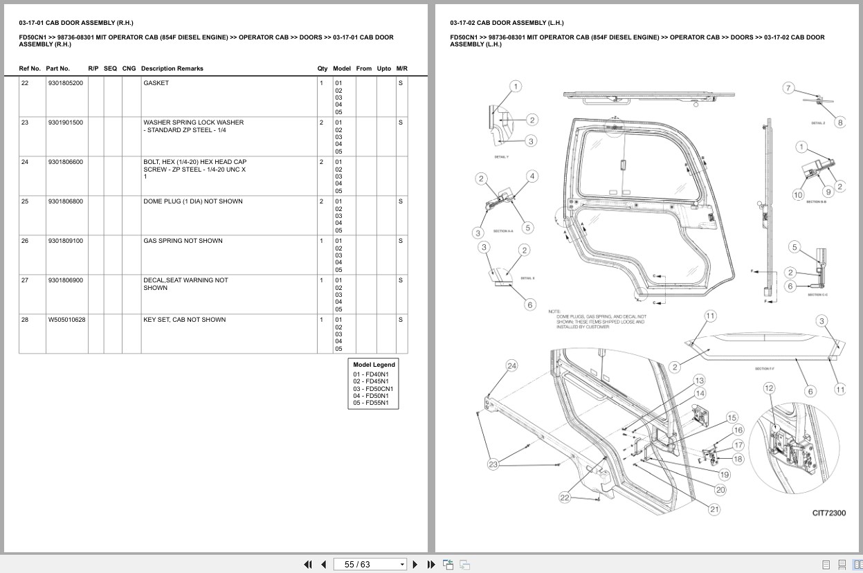 Mitsubishi Forklift FD50CN1 Europe Parts Catalog (3)