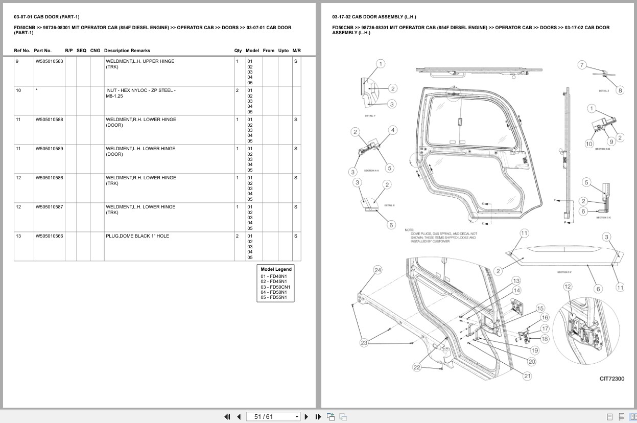 Mitsubishi Forklift FD50CNB Europe Parts Catalog (2)