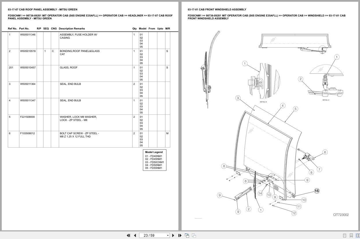 Mitsubishi Forklift FD50CNM1 Europe Parts Catalog (1)