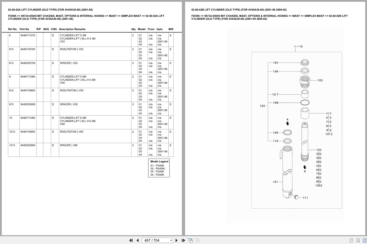 Mitsubishi Forklift FD50K Europe Parts Catalog (1)