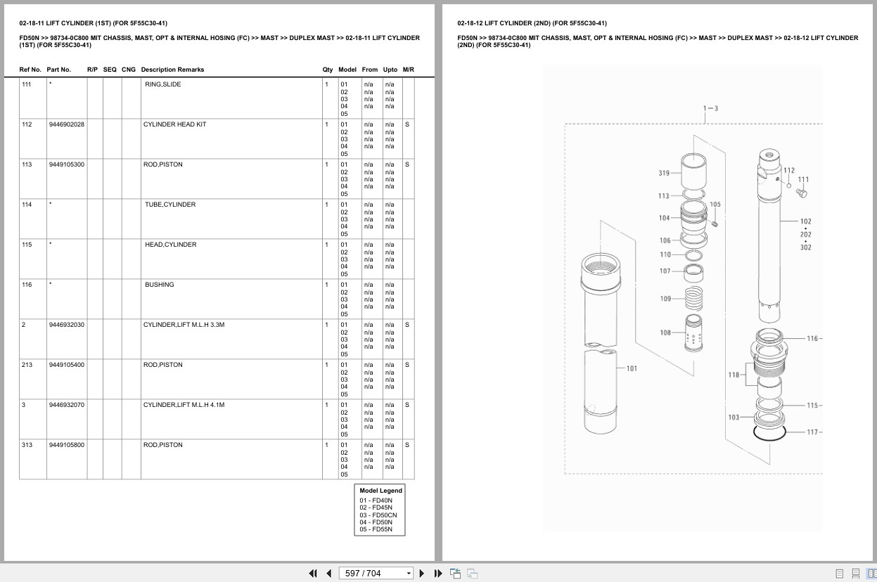 Mitsubishi Forklift FD50N Europe Parts Catalog (2)