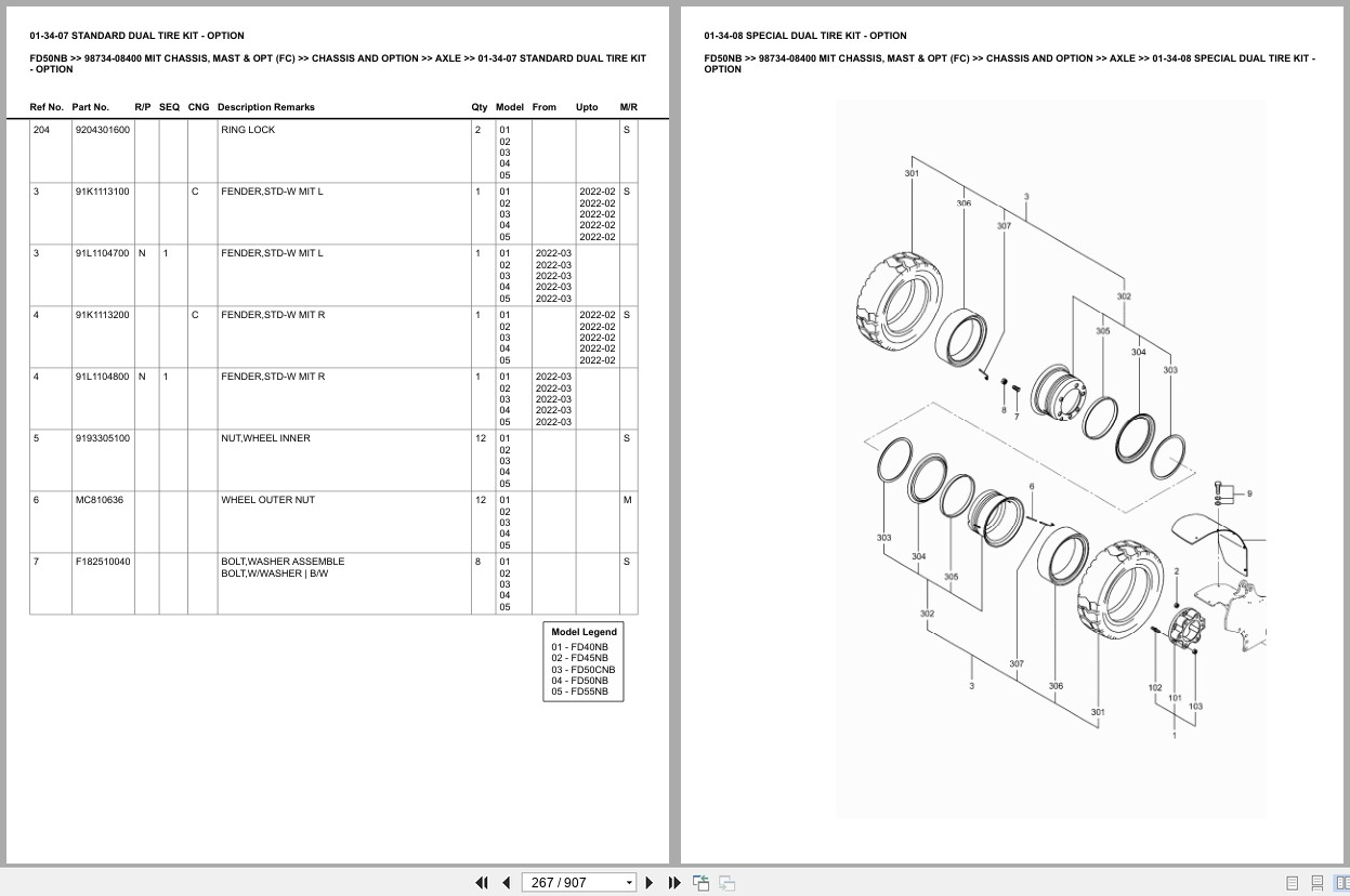 Mitsubishi Forklift FD50NB Europe Parts Catalog (1)