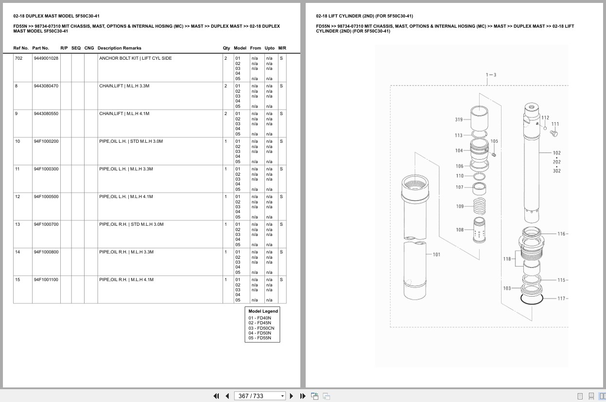Mitsubishi Forklift FD55N Europe Parts Catalog (1)