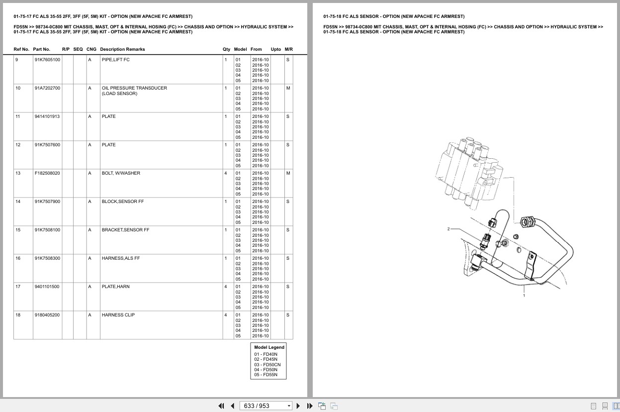Mitsubishi Forklift FD55N Europe Parts Catalog (2)