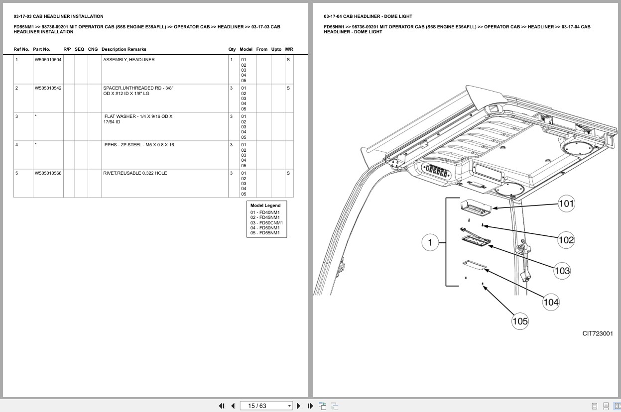 Mitsubishi Forklift FD55NM1 Europe Parts Catalog (1)