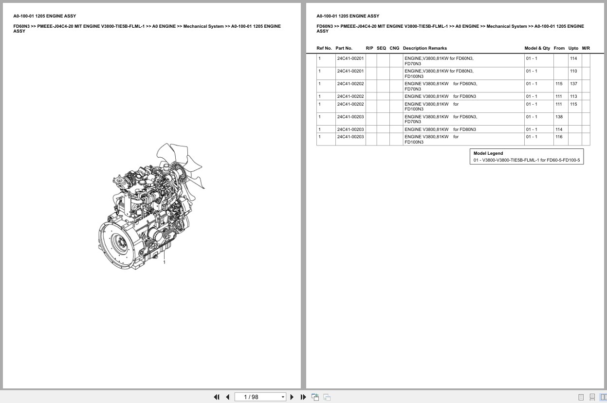 Mitsubishi Forklift FD60N3 Europe Parts Catalog (1)