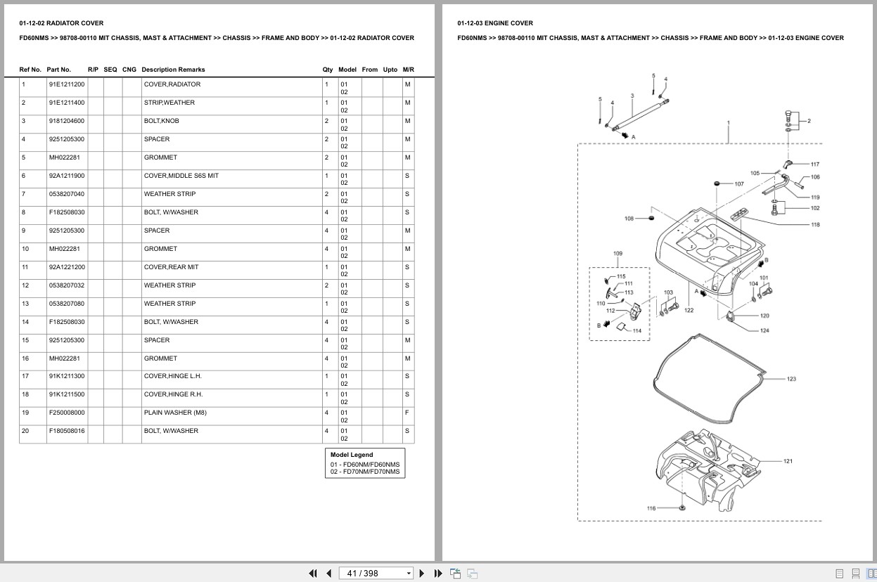 Mitsubishi Forklift FD60NMS Europe Parts Catalog (2)