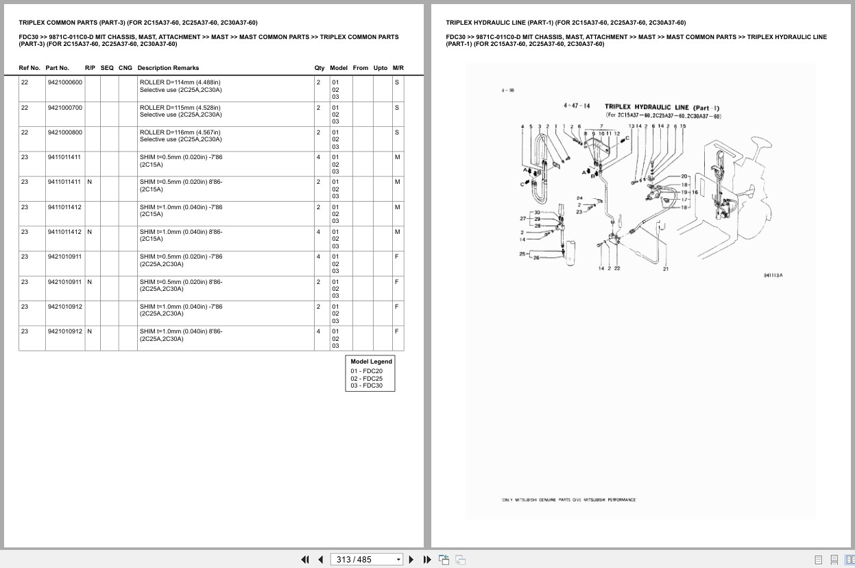 Mitsubishi Forklift FDC30 Europe Parts Catalog (2)