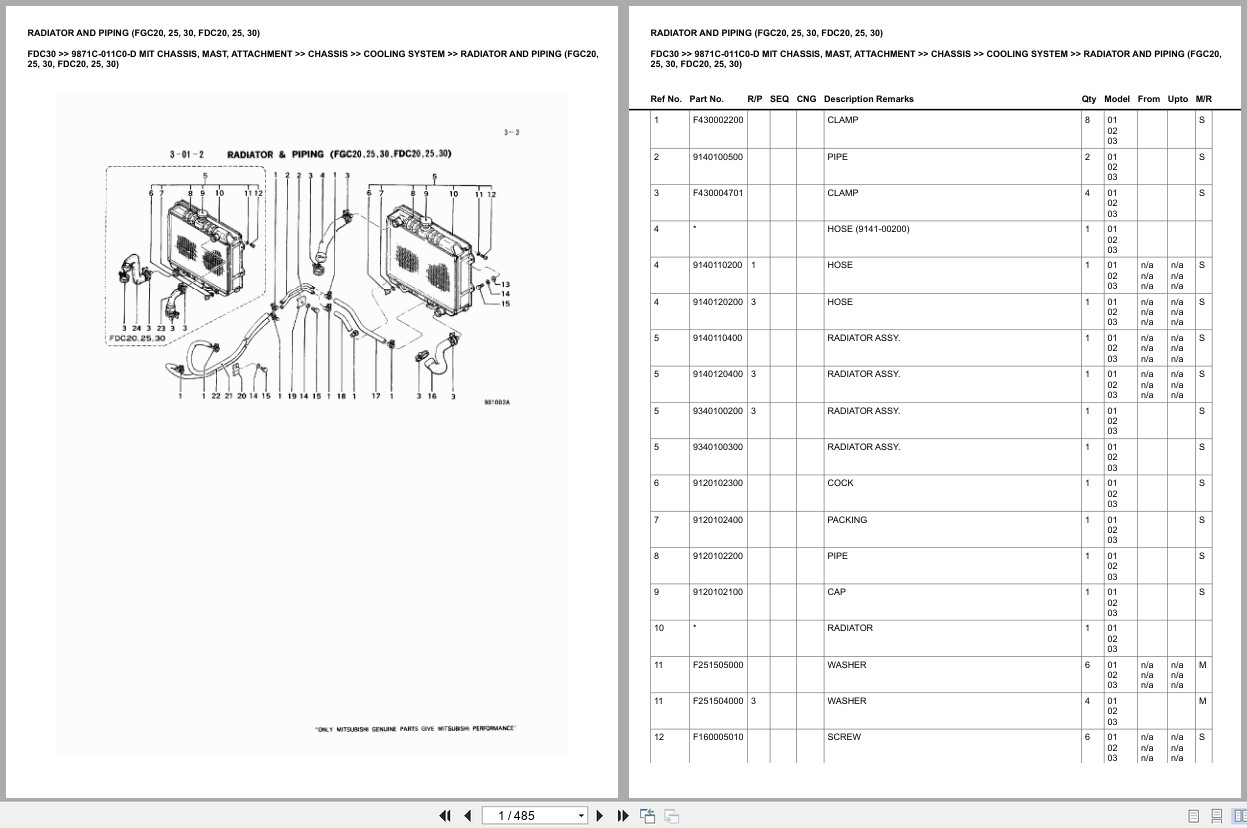 Mitsubishi Forklift FDC30 Europe Parts Catalog (3)