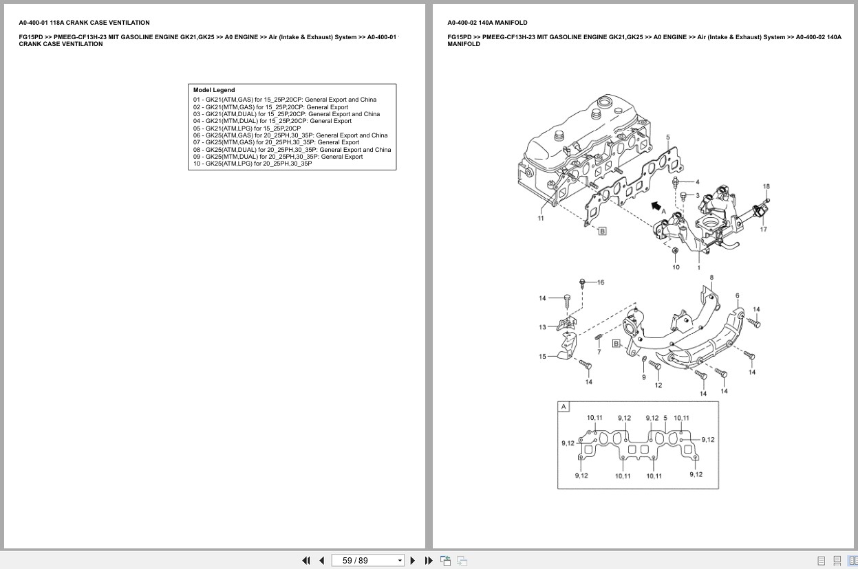 Mitsubishi Forklift FG15PD Europe Engine Parts Catalog (1)